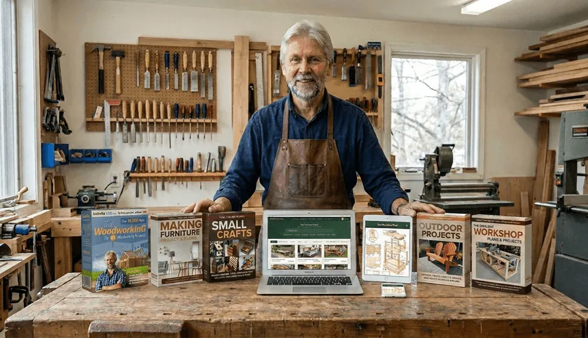 Komplettes Paket mit Bauplänen für Holzprojekte und Bonus-Handbüchern