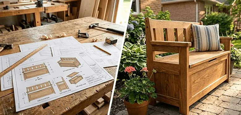 Gartenbank mit Stauraum